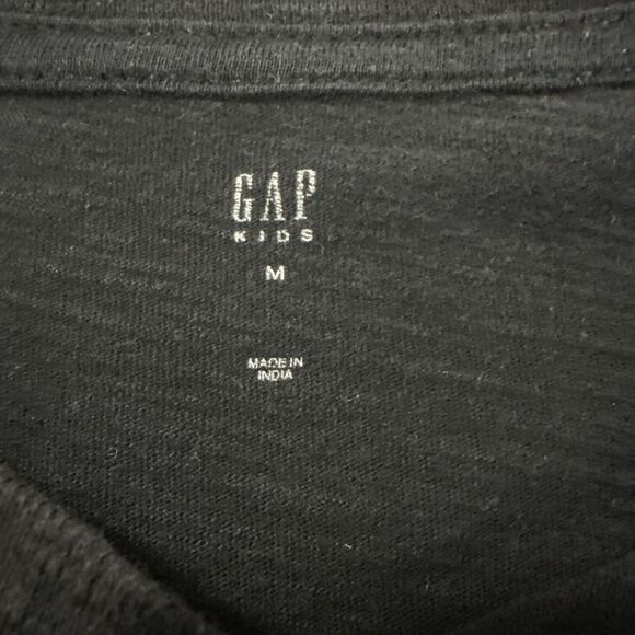 Gap Kids Shirt Boy's Sz M 8-9 Black Pocket Cotton Casual Crew Neck Short Sleeve - Picture 6 of 10